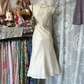 Ivory white sleeveless slim waist elegant long ball gown R6141