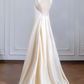 Light apricot sleeveless puffy long elegant ball gown R8241