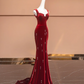 Red halter-neck, fitted, bodycon, sexy long ball gown/bridal dress R8496
