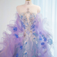 Light purple strapless fitted long ball gown, bridal dress R8987