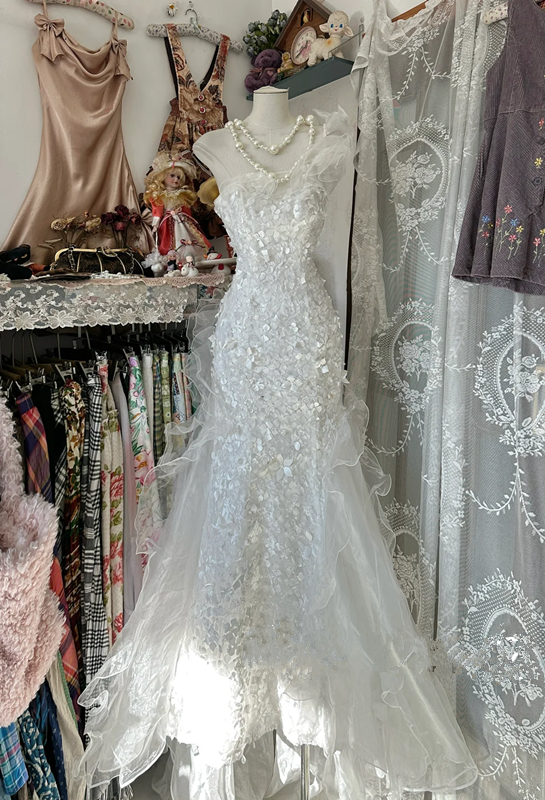 White one-shoulder fitted bodycon maxi dress, ball gown R6261