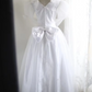 White V-neck retro long-sleeved fitted waist classic long ball gown/bridal dress R6820