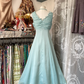 Light blue sleeveless A-line mini dress with a fitted waist, a prom dress R6341