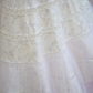 White strapless fitted waist slim-fitting long ball gown with a purple full skirt R8897