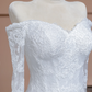 White lace off-the-shoulder fitted waist sexy bodycon fishtail skirt long ball gown/bridal dress R8291