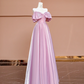 Light pink off-shoulder fitted long ball gown R8406
