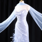 Light blue strapless fitted long ball gown R8927