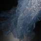 Light blue suspender sequined waist slim hip long skirt, prom dress R5630