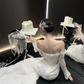 White strapless lace waist slim fishtail skirt floor-length wedding dress R6042