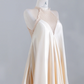 Light apricot sleeveless puffy long elegant ball gown R8241