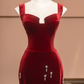 Red halter-neck, fitted, bodycon, sexy long ball gown/bridal dress R8496