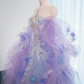 Light purple strapless fitted long ball gown, bridal dress R8987