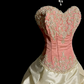 Light pink strapless fitted bodice and light apricot tutu skirt ball gown R8110