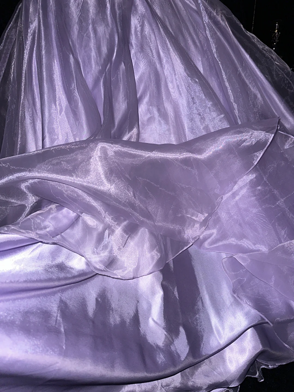 Light purple halter-neck, fitted waist, elegant fairy-like long ball gown R6900