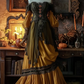 Black off-the-shoulder fitted waist slim-fit sexy gold long skirt ball gown R8127