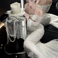 White strapless lace waist slim fishtail skirt floor-length wedding dress R6042