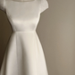 White high‑waist elegant long prom dress R7967