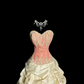 Light pink strapless fitted bodice and light apricot tutu skirt ball gown R8110