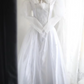 White V-neck retro long-sleeved fitted waist classic long ball gown/bridal dress R6820