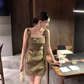 Birthday dress high-end party dress high-end niche one-shoulder suspender dress R1804