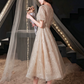 Beaded Flowy Tulle Corset Prom Gown , Gentle Ivory Maxi Evening Dress Ball Gown RS1924
