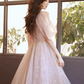 Tulle Applique Corset Prom Gown , Sparkly Champagne Maxi Evening Dress Ball Gown RS1926