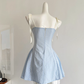 Blue Wind Chime Original Design Striped Splicing Dress R2036