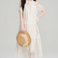 French design lace halter dress holiday style beautiful off-shoulder long dress R2399