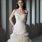 Dreamy White Mermaid Sweetheart Tulle Applique Corset Maxi Wedding Dress RS1901