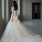 Dreamy White Mermaid Sweetheart Tulle Applique Corset Maxi Wedding Dress RS1901