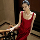 Silky Satin Corset Prom Gown ,Minimalist Burgundy Maxi Evening Dress Cocktail Dress RS1941