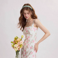 French floral suspender short dress R2710