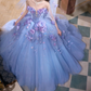 Tulle Hazy 3D Floral Corset Prom Gown ,Romantic Lavender Maxi Evening Dress Birthday Dress RS1947