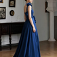 Silky Satin Corset Prom Gown ,Elegant Navy Maxi Quinceanera Dress Ball Gown RS1951