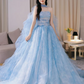 Tulle Puffy Corset Prom Gown ,Dreamy Blue Maxi Quinceanera Dress Ball Gown RS1954