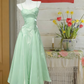 Light pink satin suspender waist slim fit A-line maxi ball gown R6066