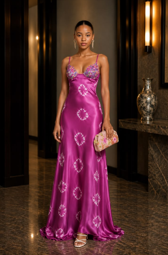Silky Satin Bodycon Prom Gown ,Retro Purple Maxi Evening Dress Cami Dress RS1991