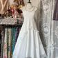 White halter-neck high-waisted midi ball gown R7460