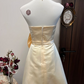 Champagne color tube top slim waist bow design short skirt homecoming dress R4320