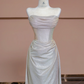 Light champagne-colored strapless fitted long ball gown, bridal dress R8349
