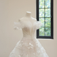 White off-the-shoulder fitted waist slim-fitting ball gown/bridal dress R8533