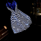 Blue and white striped sequined halter neck sexy short ball gown R6981