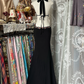 Black halter neck sexy backpack hip maxi ball gown R6183