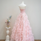 Light pink strapless fitted waist long ball gown/bridal dress R8898