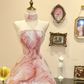 Pink Fairy Strapless Waist-cinching Slim A-line Long Wedding Dress R6582