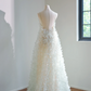 Light green halter-neck long elegant ball gown with fairy-like charm R8467