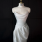 White satin strapless fitted long ball gown/bridal dress R8958