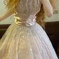 Light Pink Sleeveless Waist-Cinched Long Ball Gown R7383