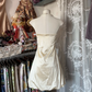 Champagne-colored strapless, fitted waist cute short dress, prom dress R6262