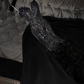 Black halter-neck fitted midi ball gown/bridal dress R8778